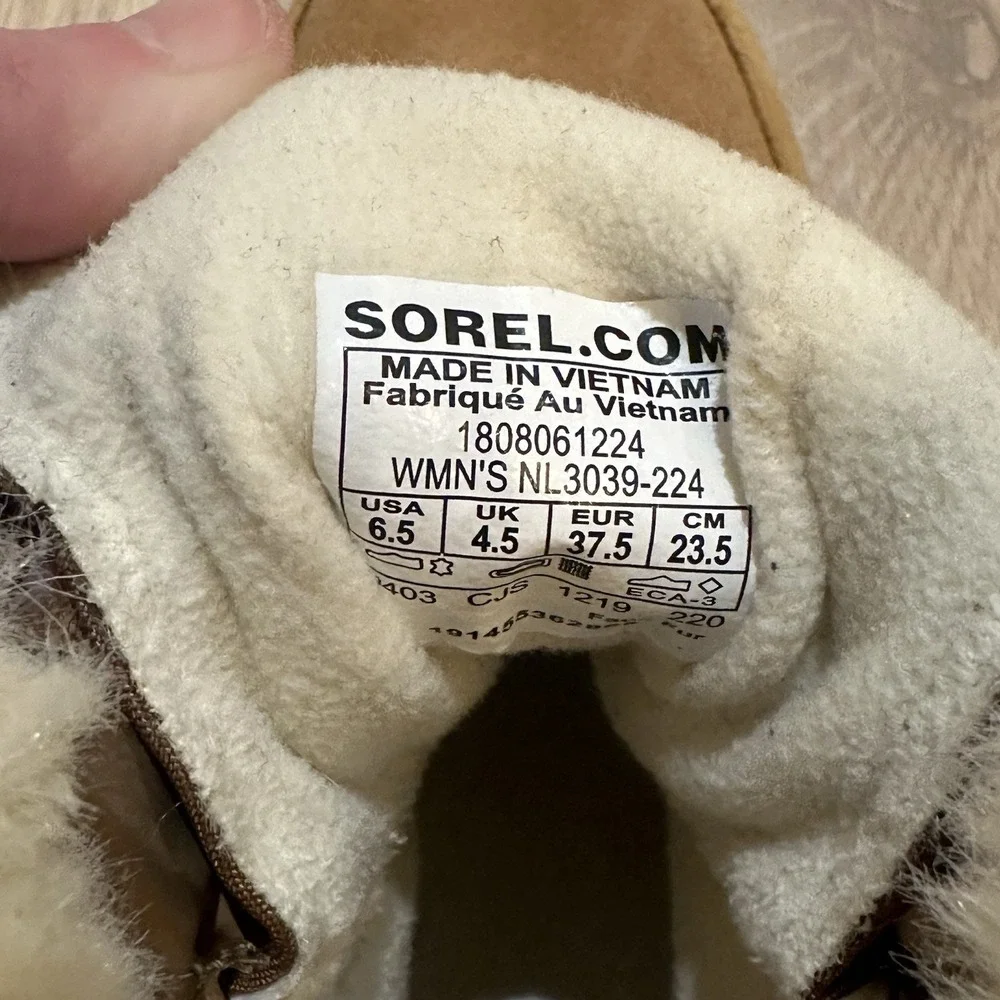 RTLS $160 SOREL EXPLORER WOMENS LEATHER SHERLING WINTER BOOTS‎ SZ 6.5